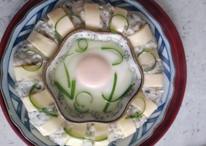 Steam Egg tofu and mince fish
