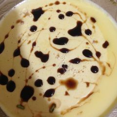 A picture of Egg pudding with caramel sause.