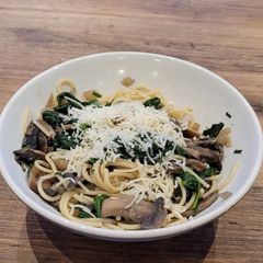 A picture of Mushroom, Miso and Spinach Spaghetti.