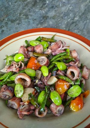 Foto resep Cumi asin cabe hijau pete