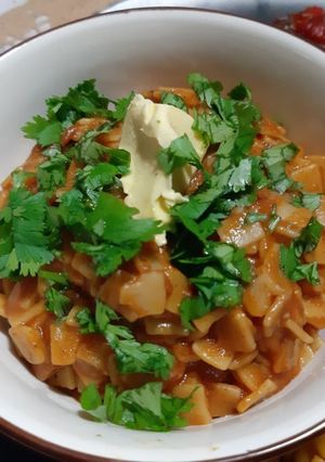 Une photo de Pâtes a base de sauce épicée et piquante 🍴🌶😋