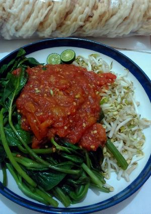 Foto resep Pelecing kangkung asli lombok