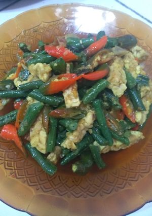 Foto resep Oseng pedas tempe kacang panjang