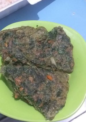 Foto resep Telur dadar bayam plus wortel