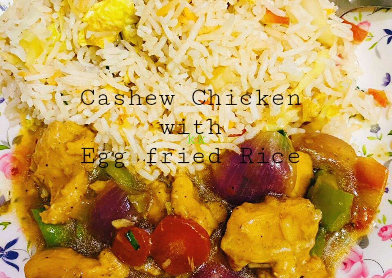 Cashew Chicken with Egg Fried Rice