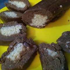 A picture of Chocolate Coconut Swiss Roll.