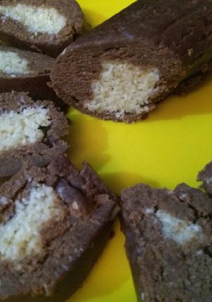 A picture of Chocolate Coconut Swiss Roll.