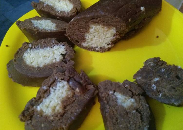 Recipe of Super Quick Homemade Chocolate Coconut Swiss Roll