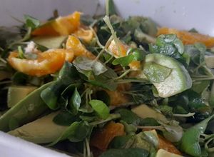 Una foto de Ensalada de berros, naranja y palta