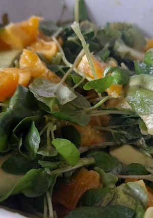 Una foto de Ensalada de berros, naranja y palta