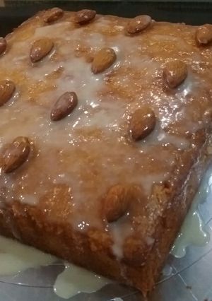 A picture of Basbousa Arabic Cake.