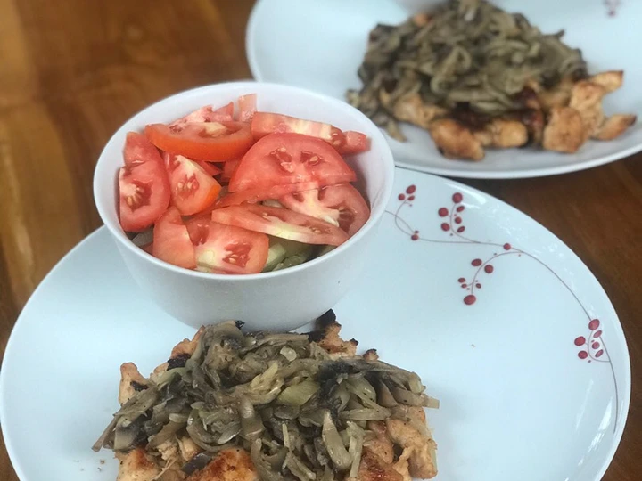 Langkah Gampang Membuat Resep Steak Ayam Saus Jamur Fiber Cream yang Enak Banget Anti Ribet, Uenak Banget