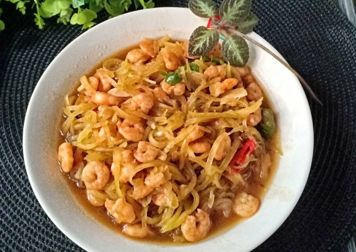 Tumis Pepaya Muda Udang