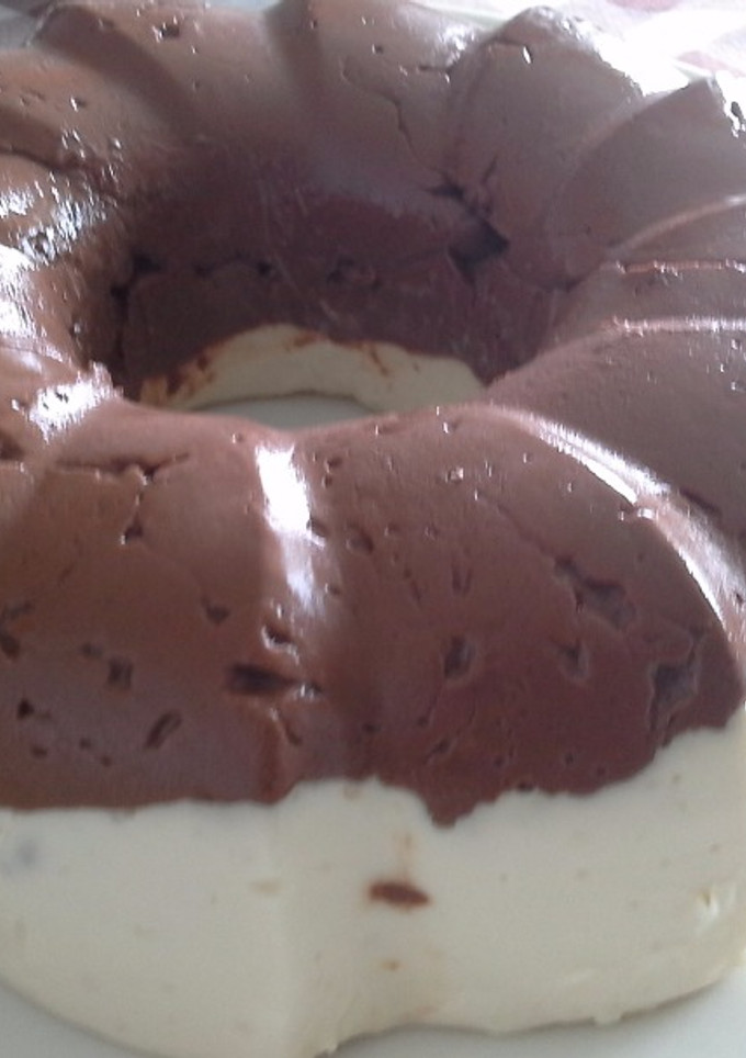Una foto de Tarta-flan de dos chocolates