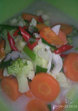 Foto resep Wortel brokoli bunga kol kuah santan simpel cemplang cemplung