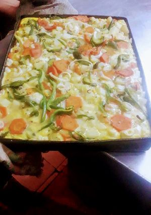 Una foto de Tortilla de papas y verduras al horno🍴
