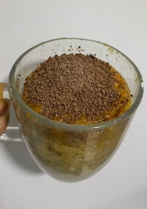 Una foto de Mugcake de dulce de leche