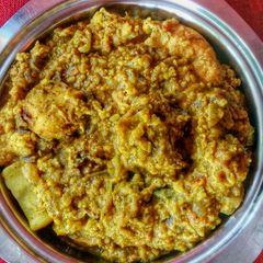A picture of Moong Daal Chicken.