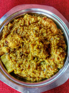 A picture of Moong Daal Chicken.