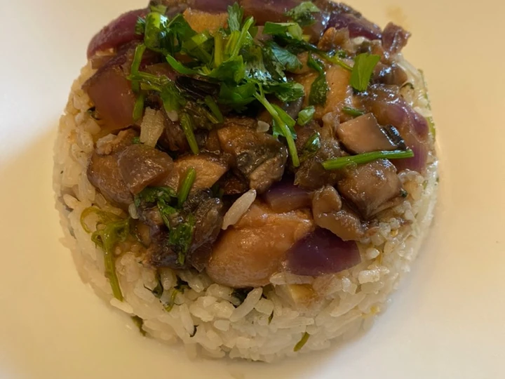 Cara Simple Membuat Resep  Nasi tim ayam jamur rice cooker simple yang Sempurna, Bikin Ketagihan