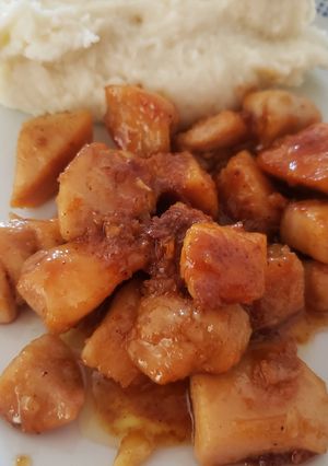 Una foto de Pollo con miel y mantequilla