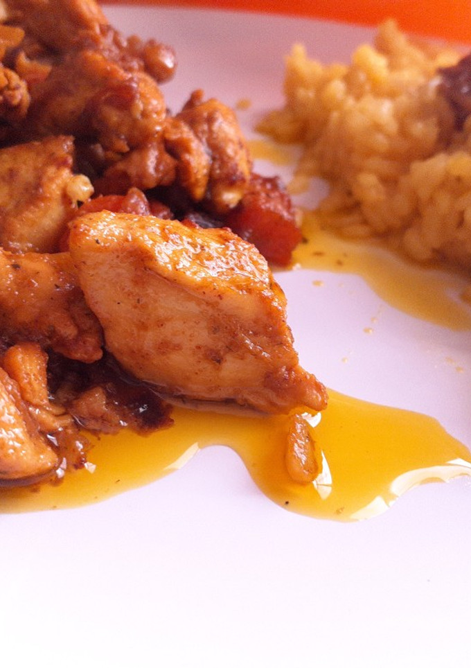 Una foto de Pollo dulce al estilo árabe