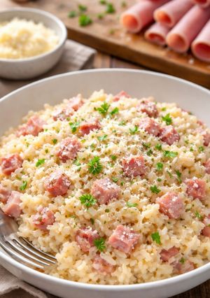 Une photo de Risotto au jambon