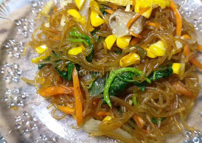 Cara Membuat Japchae 잡채 Vegetarian dari Bihun / Korean Glass Noodles Stir Fry yang Bisa Manjain Lidah