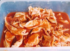 Una foto de Kimchi coreano casero