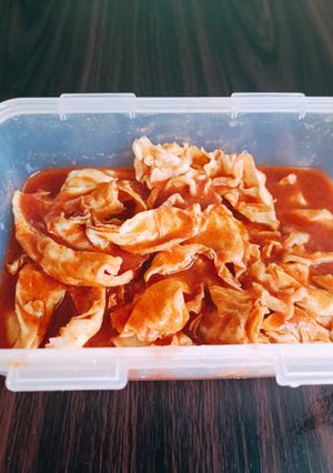 Una foto de Kimchi coreano casero