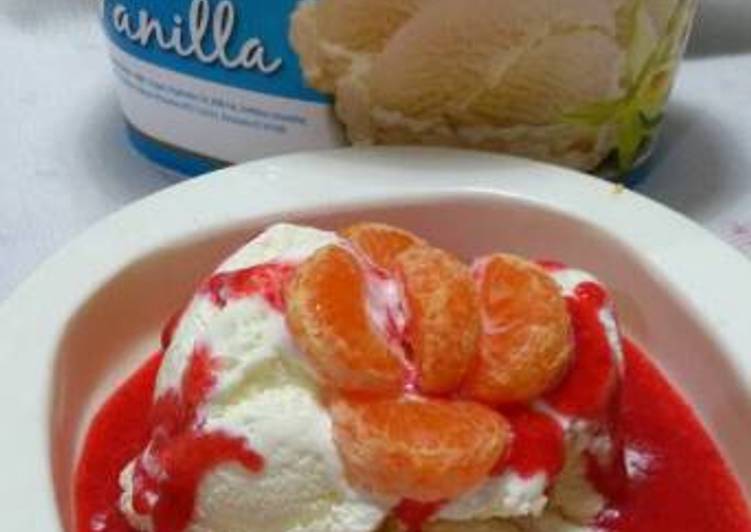 Juice Strawberry Ice Cream Vanila