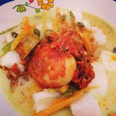 A picture of Lontong sayur lodeh.