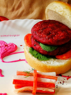 A picture of Beetroot burger.