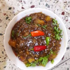 A picture of Mutton keema curry.