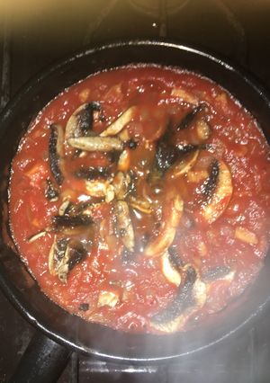 Una foto de Fideos secos con salsa muy fácil