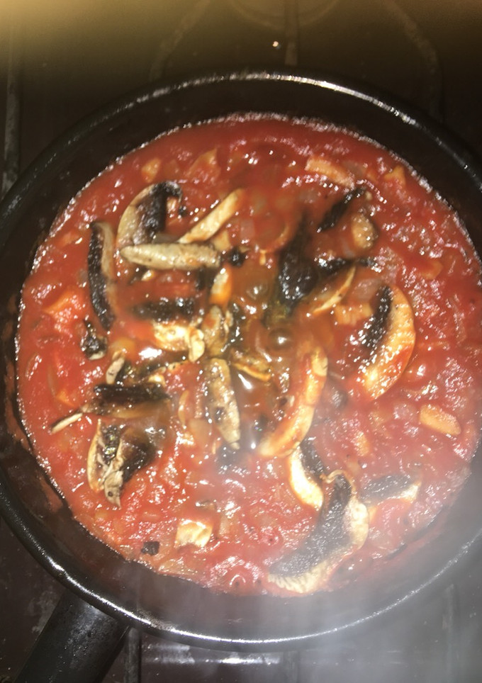 Una foto de Fideos secos con salsa muy fácil
