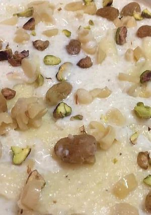 A picture of Rice mewa kheer.