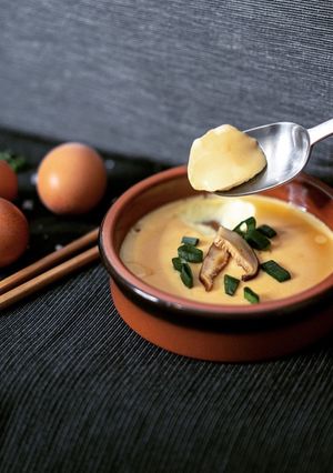 A picture of The Chinese Steamed Egg Custard.
