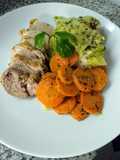 Solomillo de Cerdo con zanahorias y repollo glacé