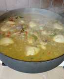 Pollo al disco con arroz