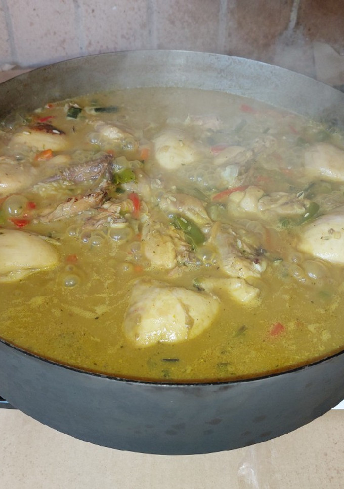 Una foto de Pollo al disco con arroz