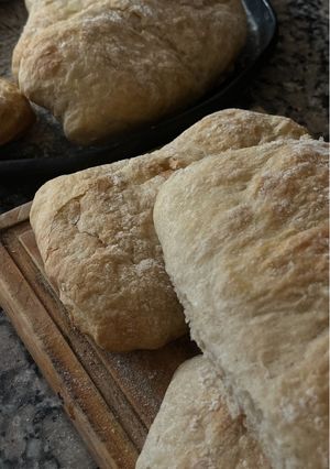 Una foto de Pan sin amasado tipo ciabatta