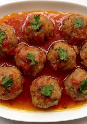 Hình của món Xíu mại sốt cà chua.