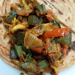 A picture of Lehsuni Bhindi Do Pyaza.