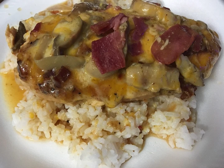 Easy Way Make Crockpot Bacon 🥓 & Mushroom 🍄 Chicken 🐔 the Delicious You can take Joss in your mouth