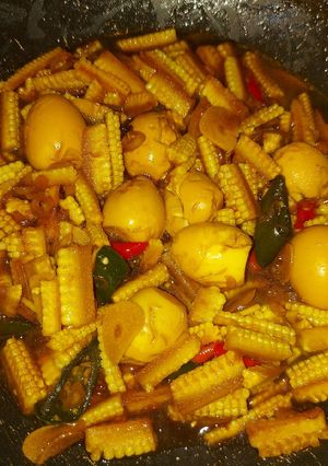Foto resep Oseng Janggel (Jagung Muda) Telur Puyuh Kecap