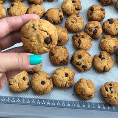 A picture of No sugar chocolate chip cookies.