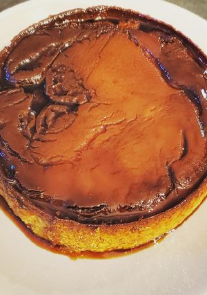 Una foto de Flan napolitano