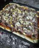 Pizza casera a la parrilla