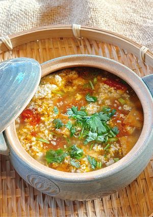 Hình của món Riêu Chay từ sữa đậu nành.